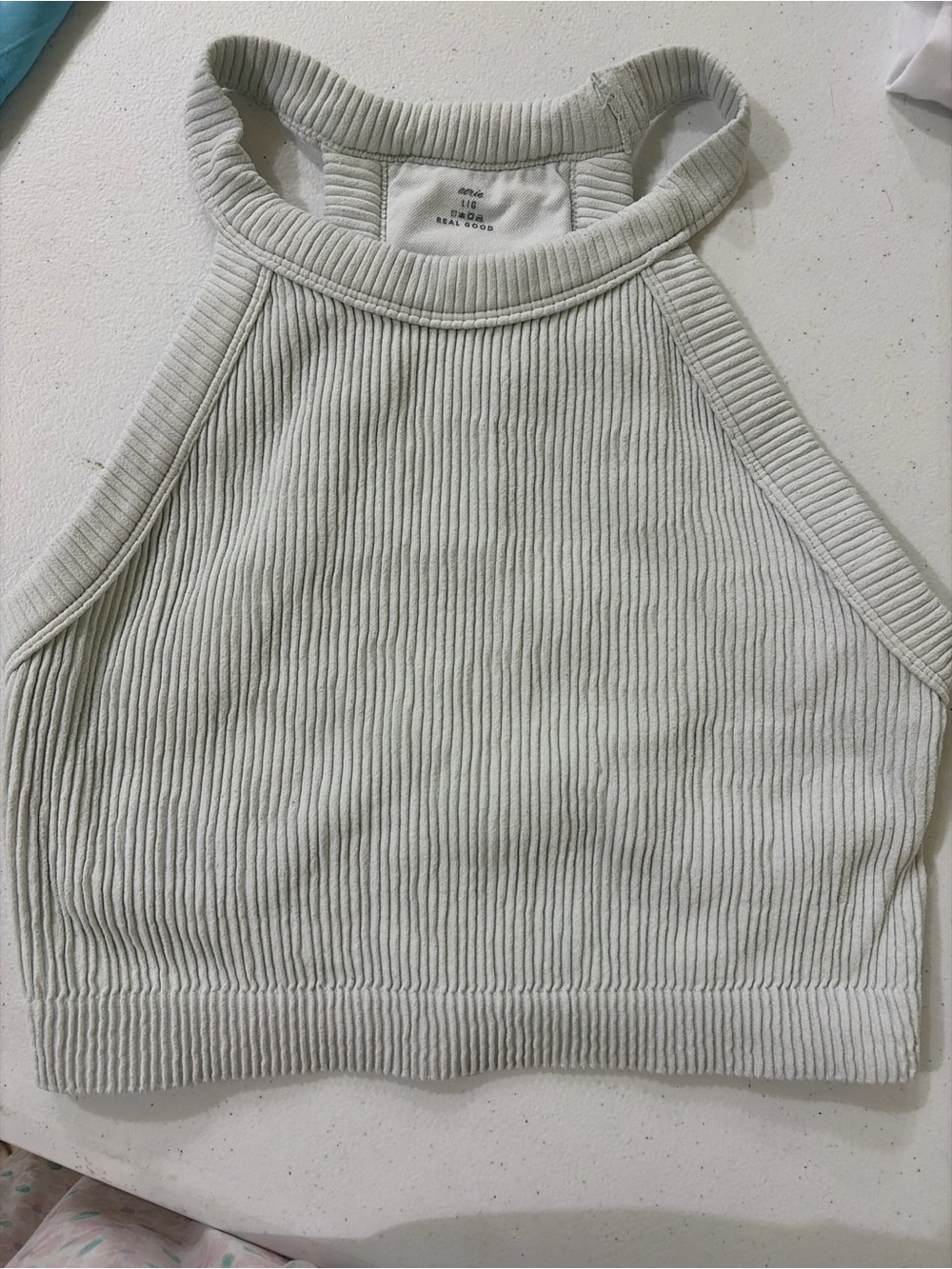 Aerie Ribbed Crop Top - White